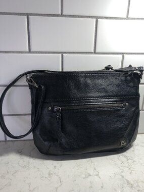 Sak Oleta Black Leather Crossbody Clutch
